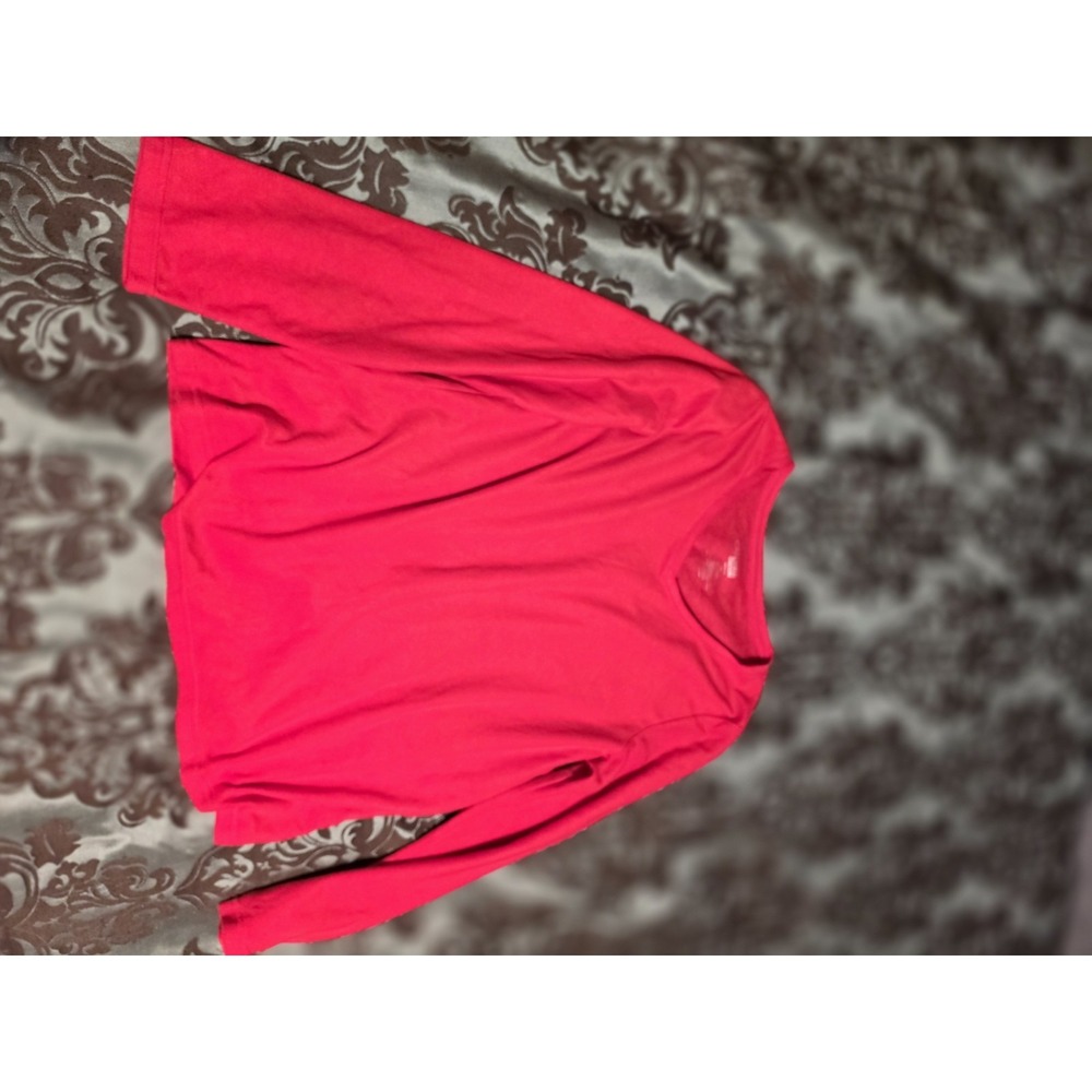 Croft & Barrow Soft Red Long Sleeve Top Womens Medium